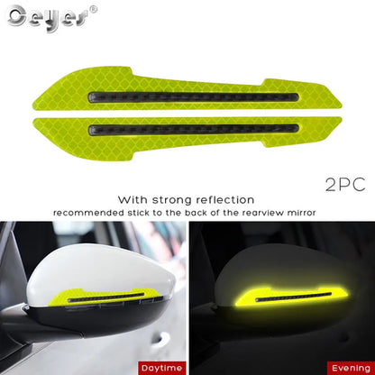 1 Pair Car Rearview Mirror Reflective Sticker Door Leaf Board Safety