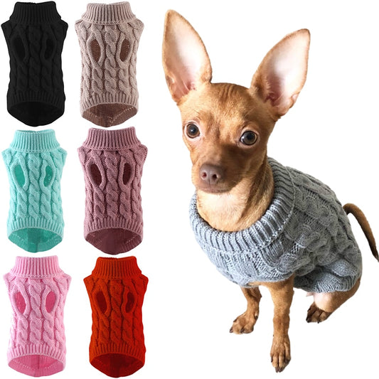 Puppy Dog Sweaters For Small Medium Dogs Cats Clothes Winter Warm Pet