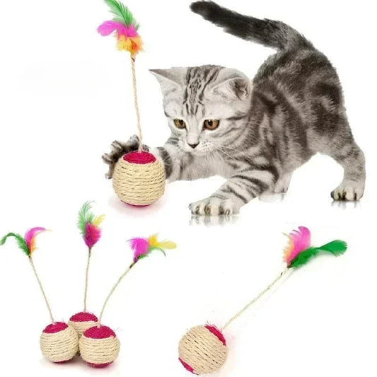Cat Toy Cat Sisal Scratching Ball Training Interactive Toy for Kitten