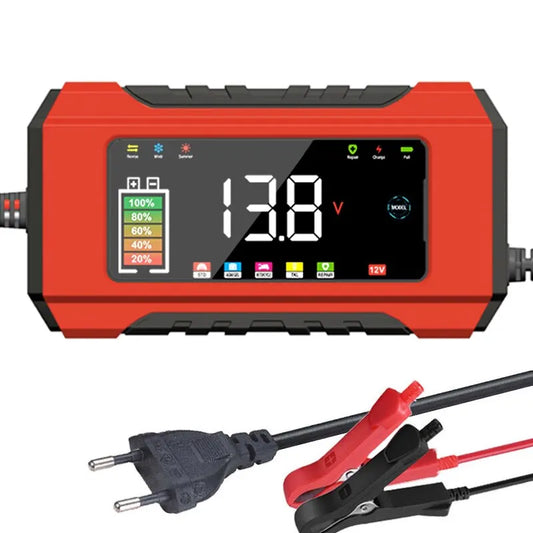 12V 6A Fully Automatic Car Battery Charger Pulse Repair LCD Battery