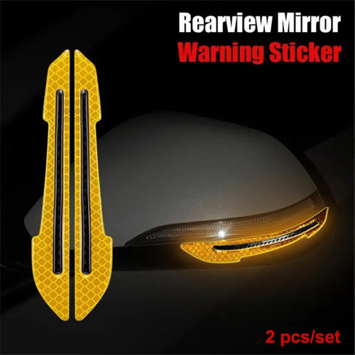 1 Pair Car Rearview Mirror Reflective Sticker Door Leaf Board Safety
