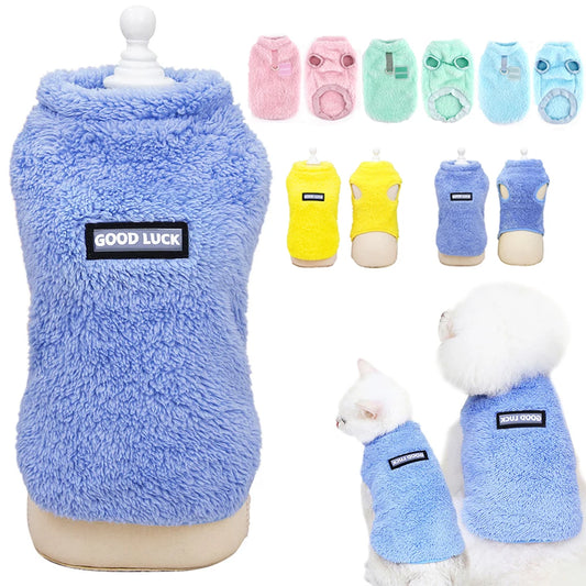 Warm Small Dog Clothes Soft Fleece Cat Dogs Clothing Pet Puppy Winter